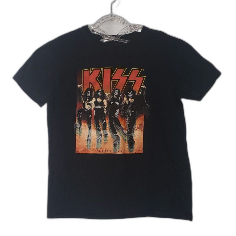 KISS Destroyer Black Short Sleeve T Shirt Mens Size Large